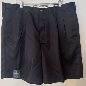 NEW Men’s Black golf shorts by Grand Slam size 42‎ 9” Inseam Pleated